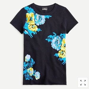 J.CREW CASHMERE T-SHIRT IN FLORAL